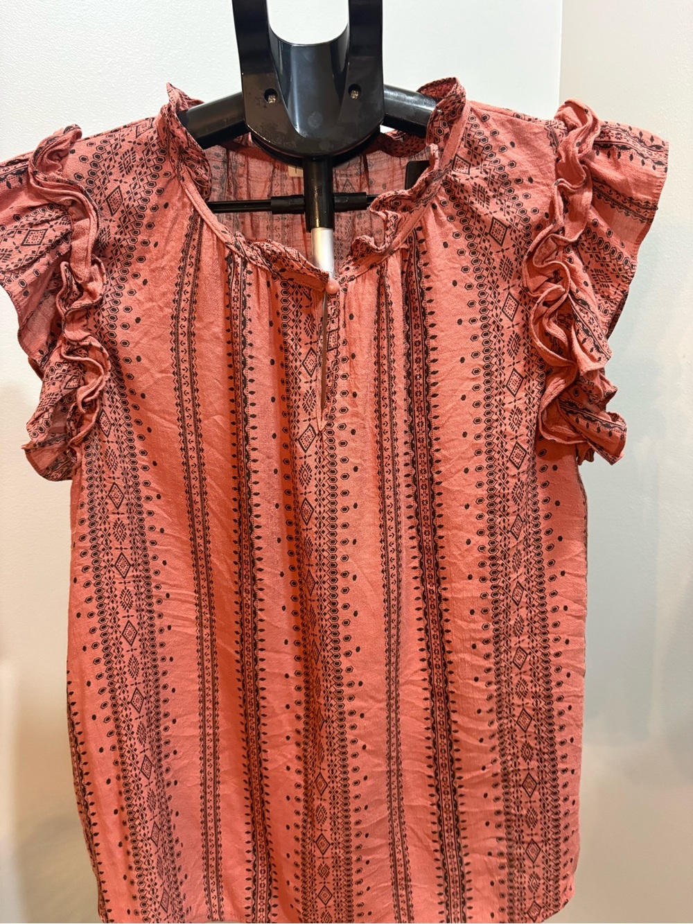 Ruffle Sleeve Printed Blouse